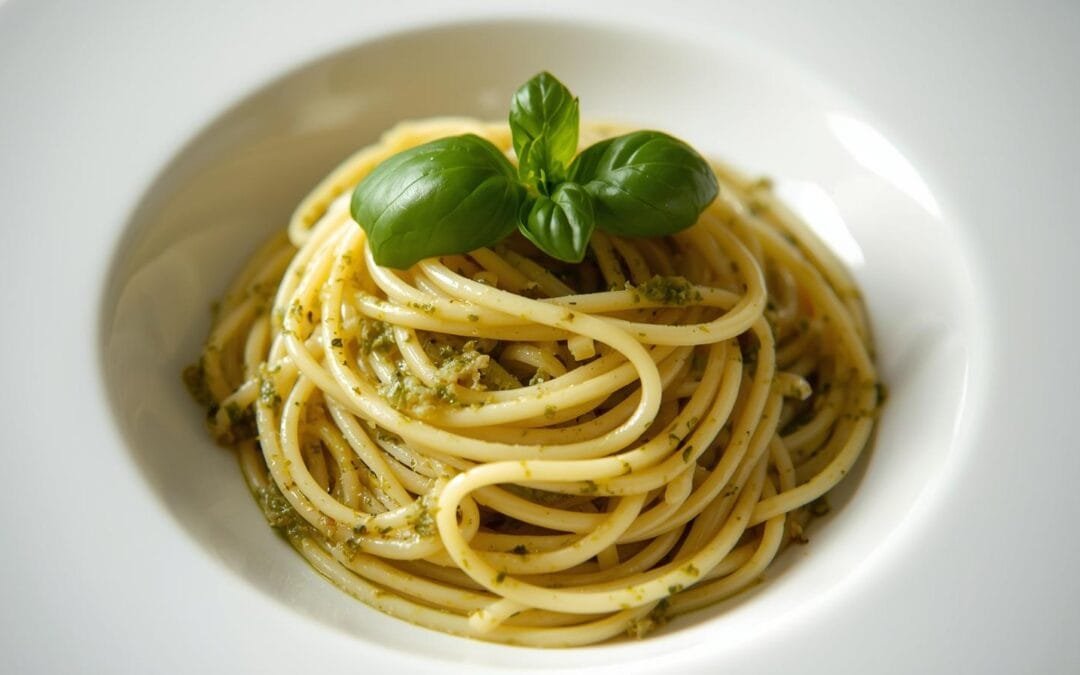 Espaguete com Pesto de Alho Negro