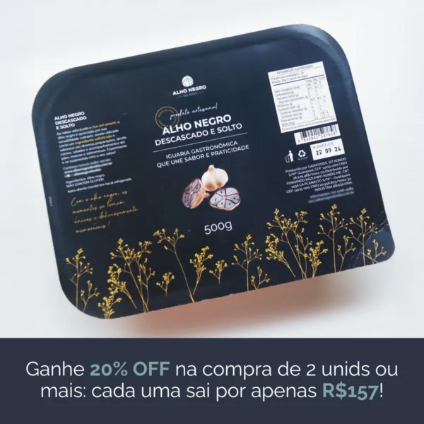 Alho Negro Descascado e Solto 500g