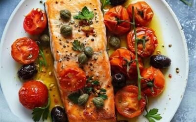 Salmão Mediterrâneo com Azeite de Alho Negro