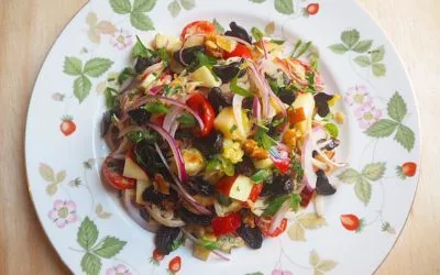 Salada de Bacalhau com Alho Negro