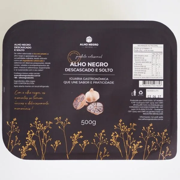 Alho Negro Descascado 500g